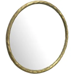 KADIMA DESIGN Wandspiegel 60 cm Metall Design Hängespiegel Gold, Dekospiegel Rund mit Rahmen, Spiegel Wand Groß, Flurspiegel Garderobenspiegel