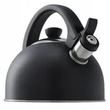 Kadax Wasserkessel aus Edelstahl, 1,7L Wasserkessel in verschiedenen Farben, Teekessel für alle Herdarten, Rostfreier Wasserkocher, Retro Flötenkessel (Anthrazit)