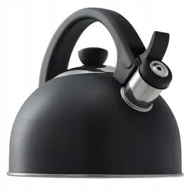 Kadax Wasserkessel aus Edelstahl, 1,7L Wasserkessel in verschiedenen Farben, Teekessel für alle Herdarten, Rostfreier Wasserkocher, Retro Flötenkessel (Anthrazit)