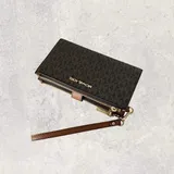 Michael Kors Jet Set Travel Double Zip Geldbörse Damen braun