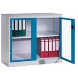 Californian Products CP Stahlschrank 8821-055 S10201 lichtgrau, lichtblau, Acrylglas 93,0 x 50,0 x 100,0 cm, aufgebaut