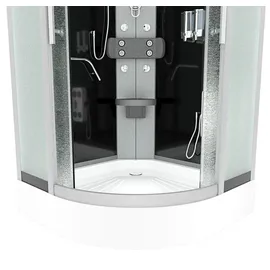 AcquaVapore D58-03M0 Komplettdusche mit Schiebetür 80 x 80 cm Schwarz Sicherheitsglas D58-03M0-EC