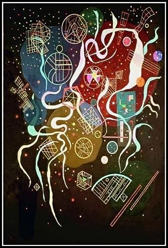 Movement I Painting by Wassily Kandinsky DIY Diamond Painting Kits for Adults 5D Full Round Drill Diamond Painting Kit Embroidery Arts Home Decor