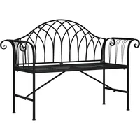VidaXL 2-Sitzer-Gartenbank 128 cm Schwarz Stahl