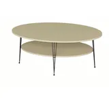 JV Möbel Moderner Beigefarbener Couchtisch Holz 59 x 47 x 109 cm