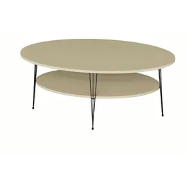 JV Möbel Moderner Beigefarbener Couchtisch Holz 59 x 47 x 109 cm