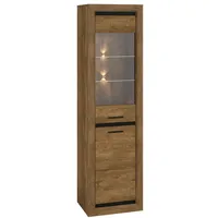 Feldmann-Wohnen Vitrine, Braun, Holz, 4 Fächer, Rechteckig, 55x200x43 cm,