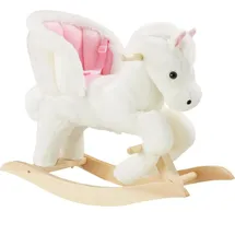 Tectake Schaukelpferd, hochwertiges Design, mit 2 Soundeffekten massive Holzkufen, ab 18 Monaten geeignet