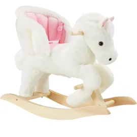 Tectake Schaukelpferd, hochwertiges Design, mit 2 Soundeffekten massive Holzkufen, ab 18 Monaten geeignet
