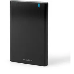 Nedis HDDE25410BK, HDD-Gehäuse, 2.5", SATA, USB Anschluss, Schwarz