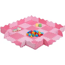 Relaxdays Puzzlematte mit Rand, pink/rosa,