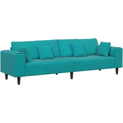 vidaXL Samt Sofa mit Kissen mit Kissen Türkis 208 cm Samt