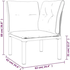 vidaXL Garten-Lounge-Set 4-tlg. schwarz/grau