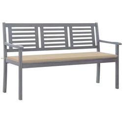 vidaXL Gartenbank 3-Sitzer-Gartenbank mit Auflage 150 cm Grau Eukalyptusholz (1-St) beige 150 cm x 60 cm