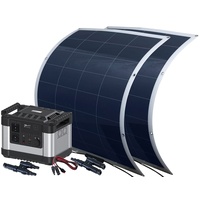 revolt Powerbank Solar Pane: Powerstation & Solar-Generator mit 2 Solarpanels, 1.120 Wh, 1000 Watt (230V Akkus Solarpanels, Solar Stromerzeuger 220v)