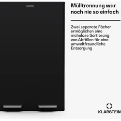 Klarstein EcoVista Mülleimer mit Kompostbehälter Abfalleimer 60 Liter + 3L Kompostbehälter Soft-Close Schwarz