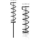 TOYMIS Regenmesser Outdoor, 18 cm Glas Regenmesser mit Erdspieß und Metallspirale Abnehmbar Rain Gauge Regenmesser für Hof, Rasen, Garten, Zaun, Briefkasten (Schwarz)