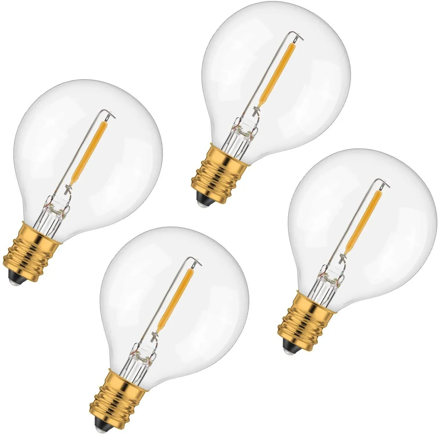 Avoalre G45 Ersatzbirnen für LED Lichterkette Außen, 0.6W mit Schnur-Licht-E14-Sockel, warmes Weiß IP65 geeignet LED Glühbirne Lichterkette (Glühbirne)