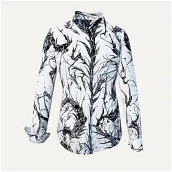DORNRÖSCHEN WHITE - Weiße Bluse mit schwarzer Zeichnung - GERMENS
