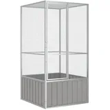 vidaXL Vogelkäfig Grau 111 x 107 x 211,5 cm verzinkter Stahl