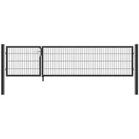 Home Deluxe Doppelflügel Gartentor 350 x 80 cm Anthrazit/Metall