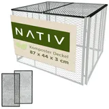 Lemodo Deckel für Metallkomposter 87x44 cm grün, zweiteilig aus Stahl