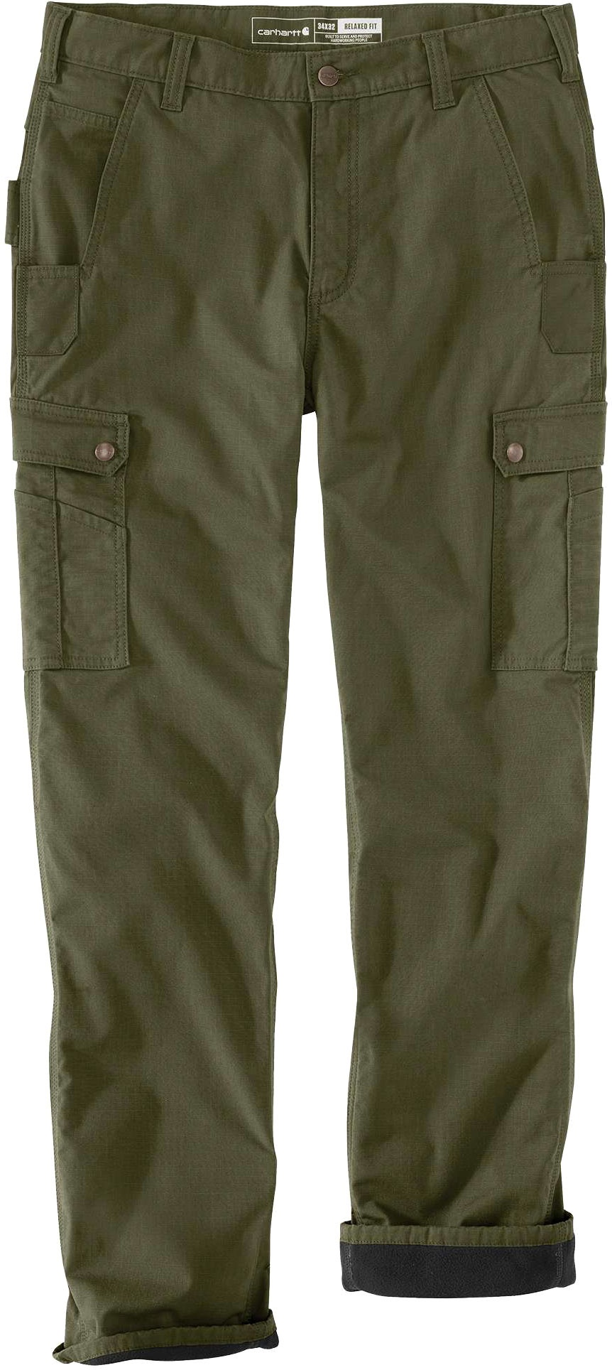 Carhartt Ripstop-Fleece, pantalon cargo - Vert Foncé (G72) - W36/L36