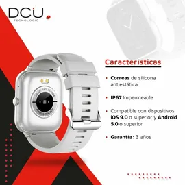 dcu advance tecnologic Curved Glass Pro BT 46 mm Kunststoffgehäuse grau Silikonarmband grau One Size