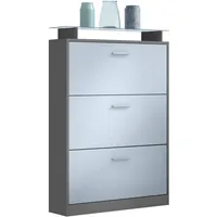 Vladon Schuhschrank, Pastellblau, Holzwerkstoff, 89x128x23 cm, Garderobe, Schuhaufbewahrung, Schuhkipper
