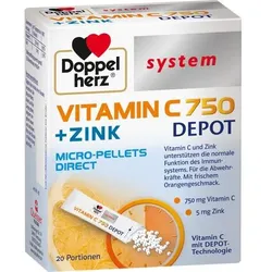 DOPPELHERZ Vitamin C 750 Depot system Pellets 20 St