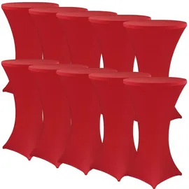 nyvi Stehtischhusse NYVIGala - Elastische Stretchhusse für Stehtische & Bistrotische Farbe:Rot;Größe:Ø 80-85 cm - 10er Set
