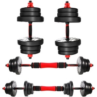 CCLIFE 2in1 Kurzhantel Langhantel 2er Set Hantel Hantelset Dumbbell Gewichte verstellbar, Mit Verbindungsrohr, 2x20 KG, schwarz