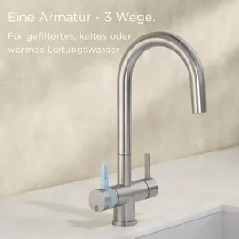Brita 3-Wege-Küchenarmatur Edelstahl Silber