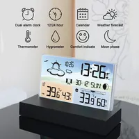 Digitale Wecker Wetterstation Funk Mit Farbdisplay Thermometer Innen-Außensensor