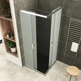 iflair i-flair Schiebetür Duschkabine 80x80x190 cm aus satiniertem 6 mm Sicherheitsglas - Dk77
