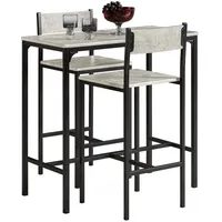 SoBuy SoBuy, Bartisch, Grau, Holzwerkstoff, 89x87x45 cm, Esszimmer, Barmöbel,