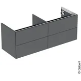 Geberit Waschtischunterschrank 4 Schubladen 133,2 x 50,4 x 47 cm Schwarz