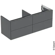 Geberit Waschtischunterschrank 4 Schubladen 133,2 x 50,4 x 47 cm Schwarz