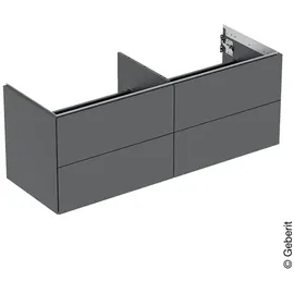 Geberit Waschtischunterschrank 4 Schubladen 133,2 x 50,4 x 47 cm Schwarz