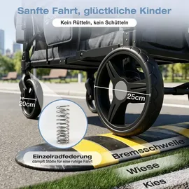 Sekey Bollerwagen Faltbar Zwillingsmodus schwarz