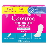 Carefree Slipeinlagen Cotton Feel Normal ohne Duft, 100% atmungsaktiv für alle Arten von Slips, bequeme Slipeinlagen, die sich den Bewegungen des Körpers anpassen, Maxi Format 100 Slipeinlagen