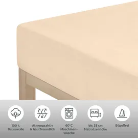 MY HOME Spannbettlaken Blackberry Single-Jersey 200 x 200 cm gelb