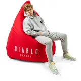 Diablo Chairs Diablo Gaming Sitzsack XXL Sitzkissen mit Füllung Gaming Sessel Kindersitzsack Beanbag für Kinderzimmer Wohnzimmer EPS Perlen Polyester 110 cm x 100 cm (Rot)