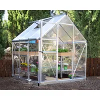CANOPIA Hybrid Alu silber Polycarbonat 0,7 mm/Dach HKP 4 mm 3,4 m2 inkl. Stahlfundament