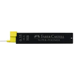 FABER-CASTELL SUPER-POLYMER Feinminen-Bleistiftminen schwarz HB 0,35 mm, 12 St.