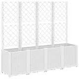 vidaXL Pflanzkübel mit Rankgitter 160 x 40 x 140 cm Weiß