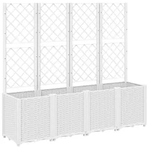 vidaXL Pflanzkübel mit Rankgitter 160 x 40 x 140 cm Weiß