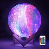 Mondlampe, Lavalampe, Nachtlicht, Galaxienlampe, 16 Led-farben Mit Holzständer, Fernbedienung/touch-steuerung Und Usb-aufladung. Ideales Geschenk Für Mädchen.