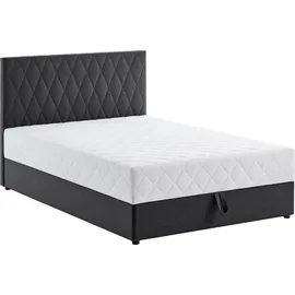 Atlantic Home Collection Boxbett Benita, mit Taschen-Federkernmatratze und Bettkasten, grau