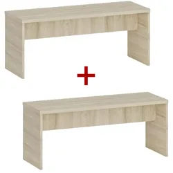 Umkleidebank 1+1 GRATIS, 1000 mm breit, Eiche natur